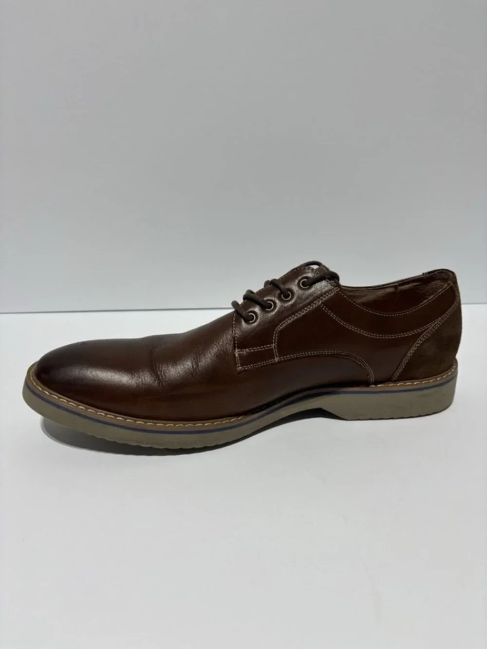 Men's Brown Leather Lace-Up Casual Dress Shoe
